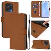 Per Doogee N55 Plus Custodia in pelle tinta unita con cordino (marrone)