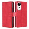 Per vivo S19 Pro Custodia per telefono in pelle con chiusura magnetica in coccodrillo (rosso)