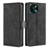 Per vivo Y28 4G Custodia per telefono in pelle con chiusura magnetica in coccodrillo (nero)