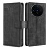 Per vivo X100s Custodia per telefono in pelle con chiusura magnetica in coccodrillo (nero)