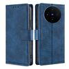 Per vivo X100s Custodia per telefono in pelle con chiusura magnetica in coccodrillo (blu)