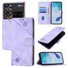 Custodia in pelle goffrata Ultra Skin Feel per ZTE Nubia Z60 (viola chiaro)
