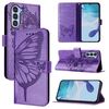 Per ZTE Nubia S 5G A403ZT Custodia in pelle con motivo a farfalla in rilievo (viola)