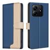 Per Redmi Note 14 4G Custodia per telefono in pelle antifurto RFID abbinata ai colori (blu)