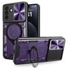 Per Samsung Galaxy A56 5G CD Texture Custodia per telefono con supporto magnetico scorrevole Camshield (viola)
