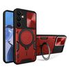 Per Samsung Galaxy A16 5G CD Texture Custodia per telefono con supporto magnetico scorrevole Camshield (rosso)