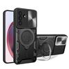 Per Samsung Galaxy A36 5G CD Texture Custodia per telefono con supporto magnetico scorrevole Camshield (nero)