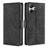 Per Redmi 13 4G Custodia in pelle con chiusura magnetica in coccodrillo (nero)