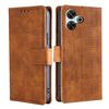 Per Redmi 13 4G Custodia in pelle con chiusura magnetica in coccodrillo (marrone)