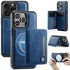 Per iPhone 13 Pro Max AutSpace A13 MagSafe Magnetic RFID Flip Card Bag Custodia per telefono (blu)