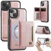 Per iPhone 13 AutSpace A13 MagSafe Magnetic RFID Flip Card Bag Custodia per telefono (oro rosa)