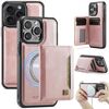 Per iPhone 12 Pro Max AutSpace A13 MagSafe Magnetico RFID Flip Card Bag Custodia per telefono (oro rosa)