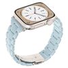 Per Apple Watch 42mm / 41mm / 40mm / 38mm Cinturino per orologio in resina a tre perle con rombi a vita piccola (turchese)