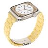 Per Apple Watch 42mm / 41mm / 40mm / 38mm Cinturino per orologio in resina a tre perle con rombi a vita piccola (giallo limone)