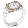 Per Apple Watch 42mm / 41mm / 40mm / 38mm Cinturino per orologio in resina a tre perle con rombi a vita piccola (trasparente)