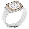 Per Apple Watch 42mm / 41mm / 40mm / 38mm Cinturino per orologio in resina a tre perle con rombi a vita piccola (bianco)