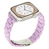 Per Apple Watch 42mm / 41mm / 40mm / 38mm Cinturino per orologio in resina a tre perle con rombi a vita piccola (viola)
