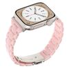 Per Apple Watch 42mm / 41mm / 40mm / 38mm Cinturino per orologio in resina a tre perle con rombi a vita piccola (rosa)