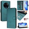Custodia in pelle con stampa RFID per Realme 14 Pro 5G Smile (verde pavone)