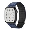Per Apple Watch 46mm / 49mm / 45mm / 44mm AW-AP Cinturino magnetico in silicone bicolore (nero blu)