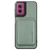 Per Motorola Moto G55 Custodia per telefono cellulare MagSafe in pelle e fibra di carbonio (verde)