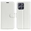 Custodia a libro orizzontale in pelle con supporto per Motorola Moto G Power 2025 con texture Litchi (bianca)