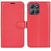 Custodia a libro orizzontale in pelle con supporto per Motorola Moto G Power 2025 con texture Litchi (rossa)