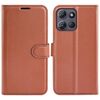 Custodia a libro orizzontale in pelle con supporto per Motorola Moto G Power 2025 con texture Litchi (marrone)