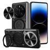 Per Honor Magic7 Pro CD Texture Custodia per telefono con supporto magnetico scorrevole Camshield (nero)
