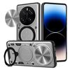 Per Honor Magic7 Pro CD Texture Custodia per telefono con supporto magnetico scorrevole Camshield (argento)