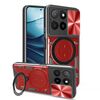 Per Honor X5b Plus / X5b 4G CD Texture Custodia per telefono con supporto magnetico scorrevole Camshield (rosso)