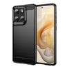 Per Motorola Moto G Stylus 5G 2025 Custodia per telefono in TPU con texture spazzolata in fibra di carbonio (nero)