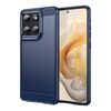 Per Motorola Moto G Stylus 5G 2025 Custodia per telefono in TPU con texture spazzolata in fibra di carbonio (blu)