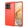 Per Motorola Moto G Stylus 5G 2025 Custodia per telefono in TPU con texture spazzolata in fibra di carbonio (rosso)