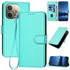 Per OPPO A5 Pro 5G YX0070 Custodia in pelle con fibbia in fibra di carbonio e cordino (azzurro)