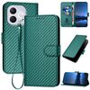Per Honor 400 Lite YX0070 Custodia in pelle con fibbia in fibra di carbonio e cordino (verde scuro)