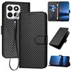 Per Honor X8c 4G YX0070 Custodia in pelle con fibbia in fibra di carbonio e cordino (nero)