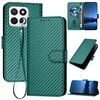 Per Honor X8c 4G YX0070 Custodia in pelle con fibbia in fibra di carbonio e cordino (verde scuro)