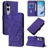 Custodia a tracolla in pelle con stampa 3D per vivo V50 Lite 5G (viola)