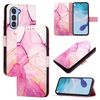 Per ZTE nubia S 5G A403ZT PT003 Custodia in pelle con motivo in marmo (rosa, viola, oro)
