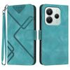 Per Redmi Note 14 4G 164,84 mm Custodia in pelle con motivo a linee (azzurro chiaro)