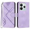 Per Redmi Note 14 4G 164,84 mm Custodia in pelle con motivo a linee (viola chiaro)