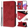 Custodia antifurto in pelle RFID con motivo a rose in rilievo per Xiaomi 15 Ultra (rossa)