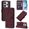 Custodia a tracolla in pelle con stampa 3D per Redmi Note 14 4G EU da 164,84 mm (rosso vino)