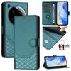 Custodia in pelle con stampa a nido d'ape e protezione RFID per Xiaomi 15 Ultra (verde pavone)