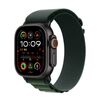 Per Apple Watch 42mm / 41mm / 40mm / 38mm Cinturino in nylon Alpine Loop (fibbia nera verde scuro)