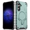 Per Samsung Galaxy S25 / S24 5G Straship Custodia per telefono ibrida in TPU magnetico per PC (verde notte)