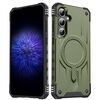Per Samsung Galaxy S25 / S24 5G Straship Custodia per telefono ibrida in TPU magnetico per PC (verde militare)