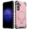 Per Samsung Galaxy S25 / S24 5G Straship Custodia per telefono ibrida in TPU magnetico per PC (oro rosa)