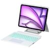 Per iPad Air 13 2024 / iPad Pro 12.9 Supporto galleggiante staccabile con tastiera retroilluminata Custodia in pelle per tablet con touchpad (bianco)